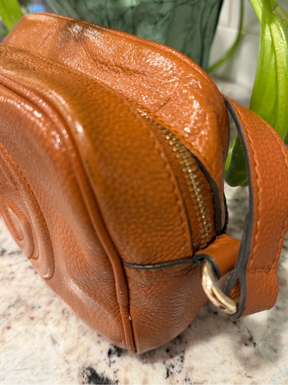 Gucci Brown Pebbled Leather Disco Crossbody with Tassel - Picture 13 of 16